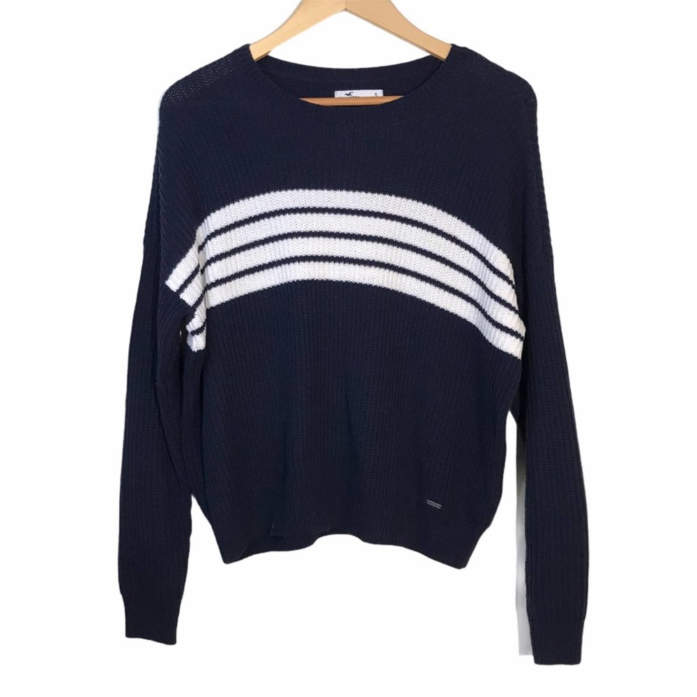 Hollister Navy Drop Shoulder Sweater